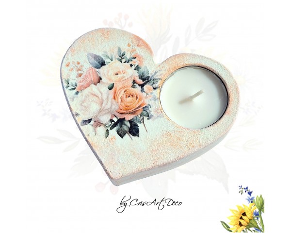 Suport decorativ pentru lumanare - buchet de trandafiri 114249